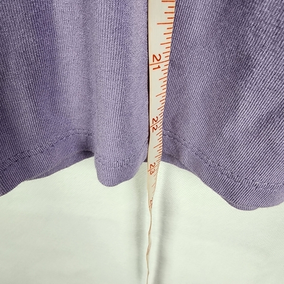 J Jill Wearever V-Neck Purple Peplum Top Size XSP 3/4 Sleeve Easter Pastel - Picture 7 of 7